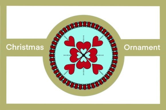 Blue and Red Hearts Christmas Ornament Illustrations Review