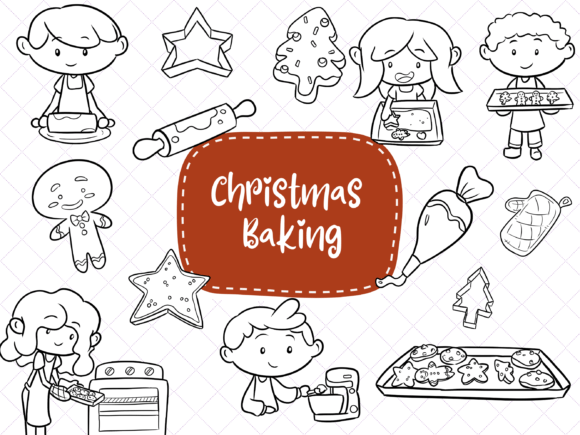 Christmas Baking Digital Stamps for Cricut and Handmade Creations