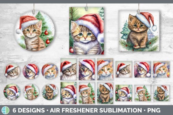 Christmas Cat Air Freshener Illustration for Crafting