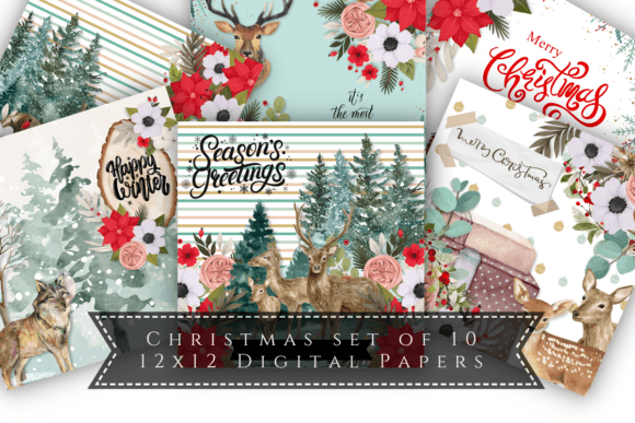 Christmas Digital Papers - Woodlands Review
