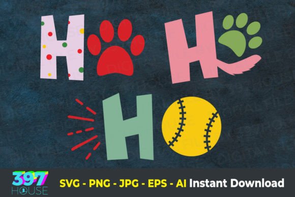 Christmas Dog Ho Ho Ho Illustration Review