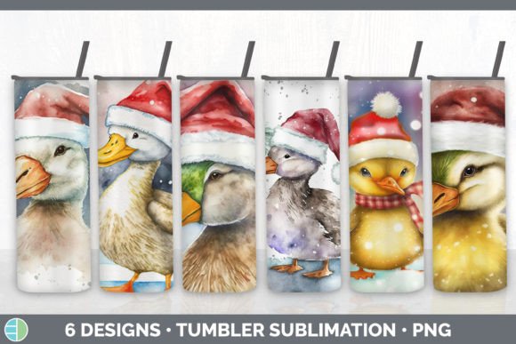 Christmas Duck Tumbler Sublimation Bundl Illustrations