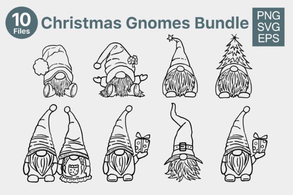 Christmas Gnomes SVG Bundle: Festive Illustrations for Real Crafts