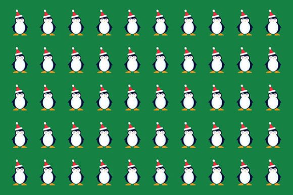 Christmas Green Background with Penguin Illustrations Review