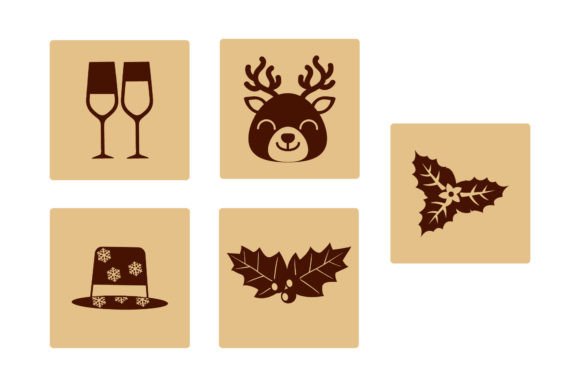 Christmas Retro Paper Illustrations for Branding and Marketing