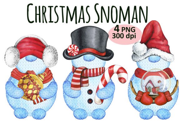 Christmas Snowman Clipart PNG Set: Essential Illustrations for Seasonal Sellers