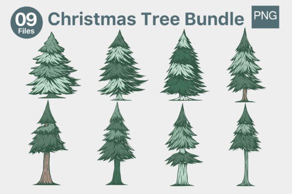 Christmas Tree PNG Bundle Pine Tree Illustrations