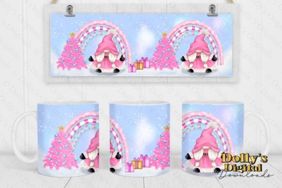 Pink Christmas Gnome Mug Wrap Embroidery Design Review