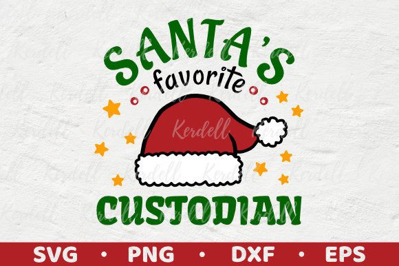 Santa's Favorite Custodian Christmas Illustrations