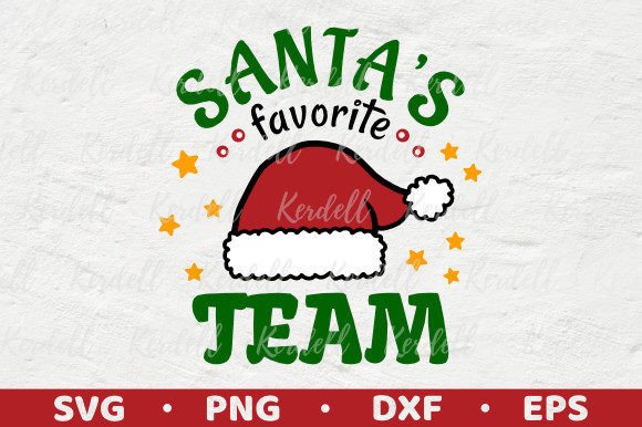 Santa's Favorite Team Illustrations for Local Business Branding