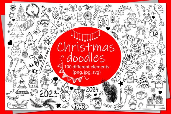 Vector Doodle Christmas Set for Blog and Website Design