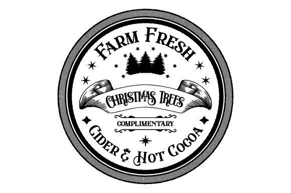 Vintage Farm Fresh Christmas Trees EPS Illustrations